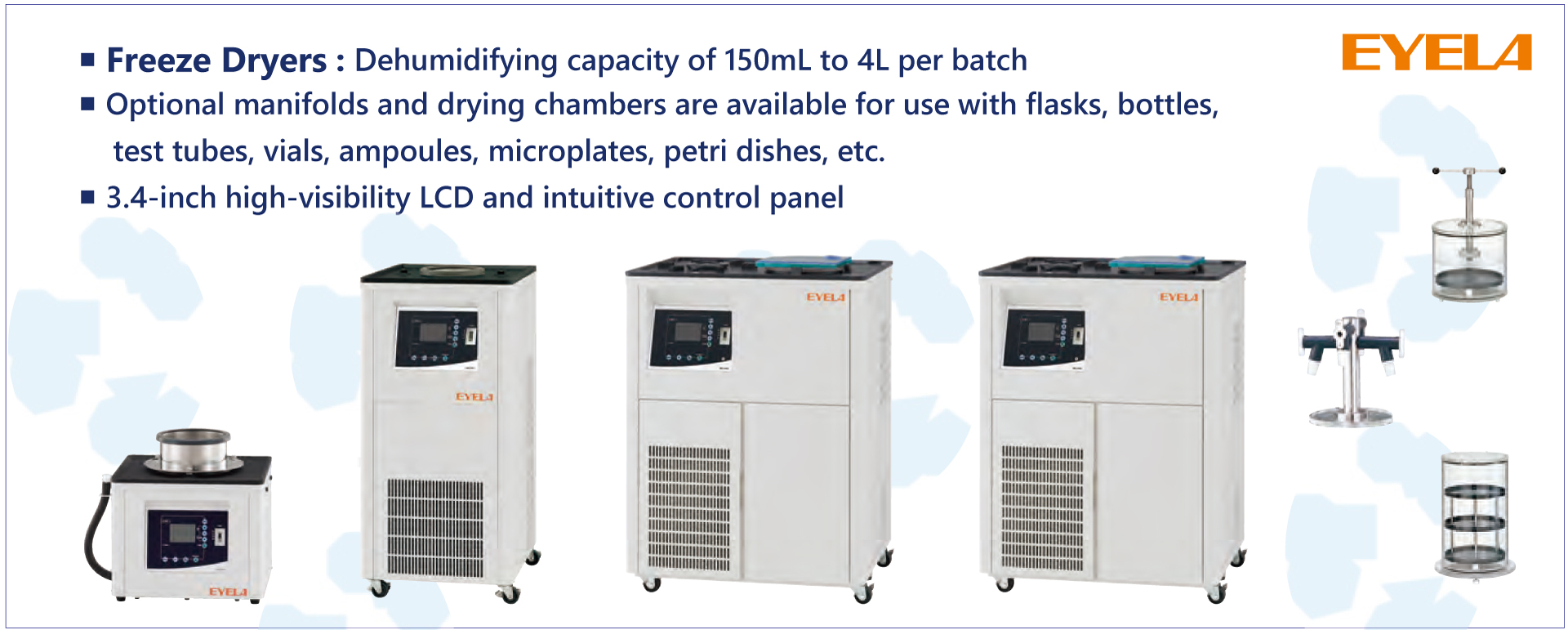 Freeze Dryers manifold drying chamber flask ampoule microtube microplate petri dish